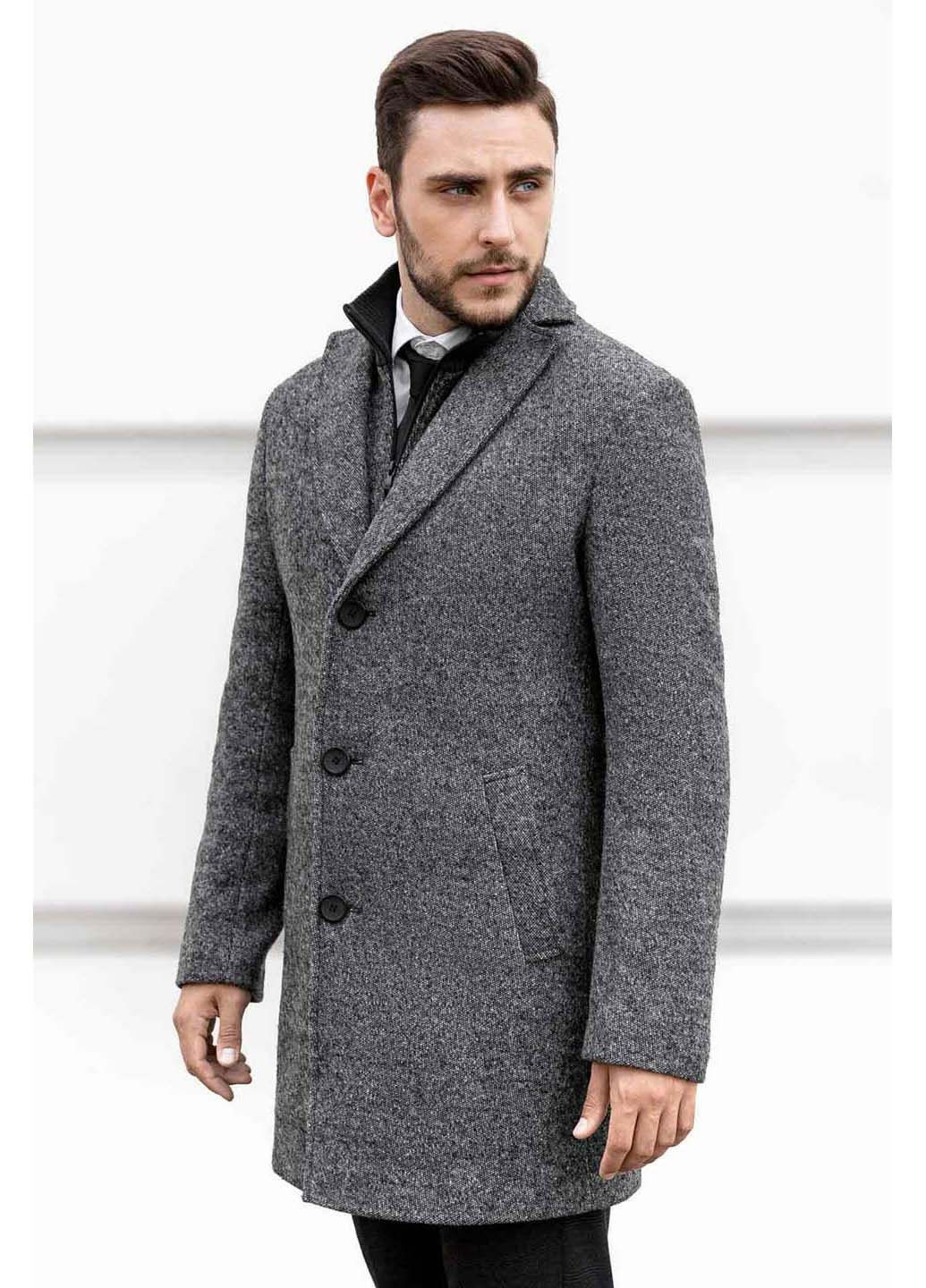 Сіре демісезонне Чоловіче пальто Sun's House