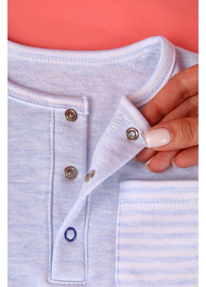 Breiwerk детский батник на басне светло-голубой повседневный трикотаж с начесом