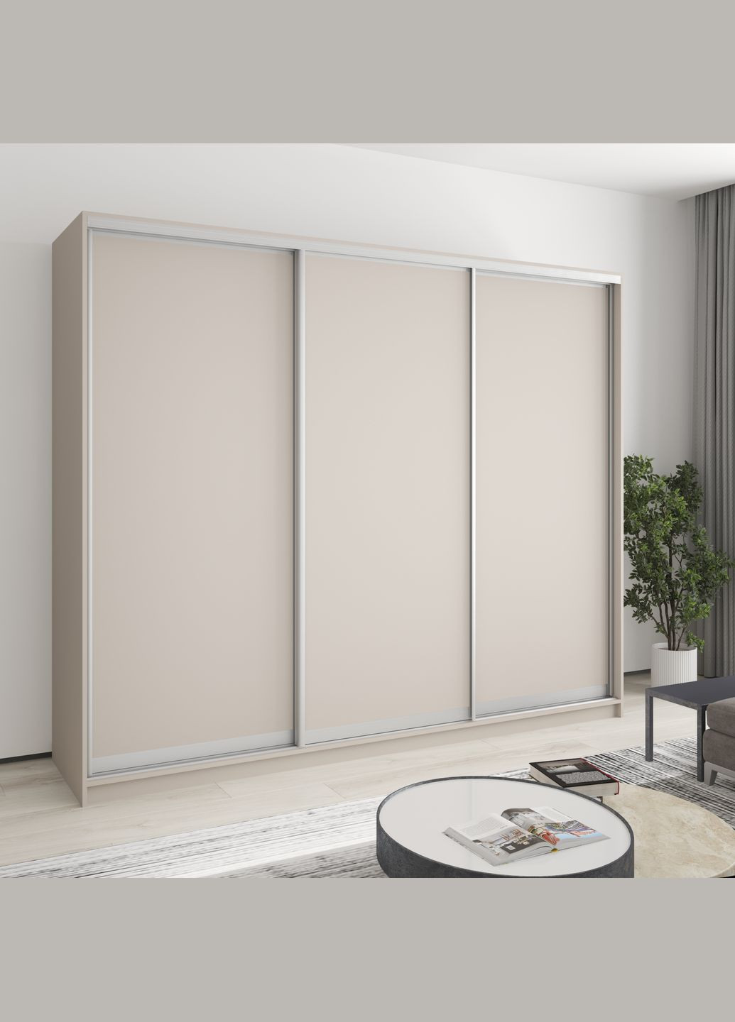 Шкаф-купе трехдверный Уни AL 3ДСП 250x45x210 см (MBS-3054) MebelStar (346289288)