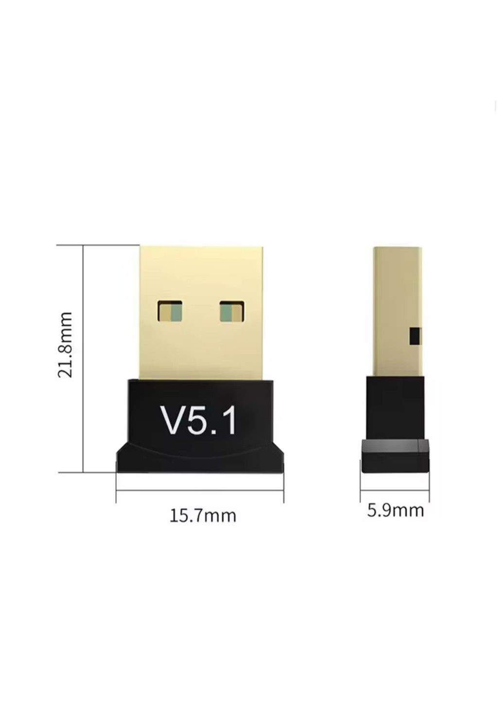 Міні USB Bluetooth 5,1 адаптер для ПК, ноутбука, миші, клавіатури, планшета, телефона, принтера, динаміка No Brand (346090066)