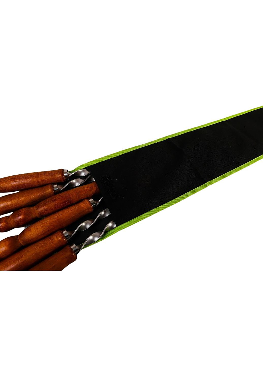 Сумка черная водостойкая чехол для 6-8 шампуров с деревянными ручками 76x15 см Wood&Steel (294908841)