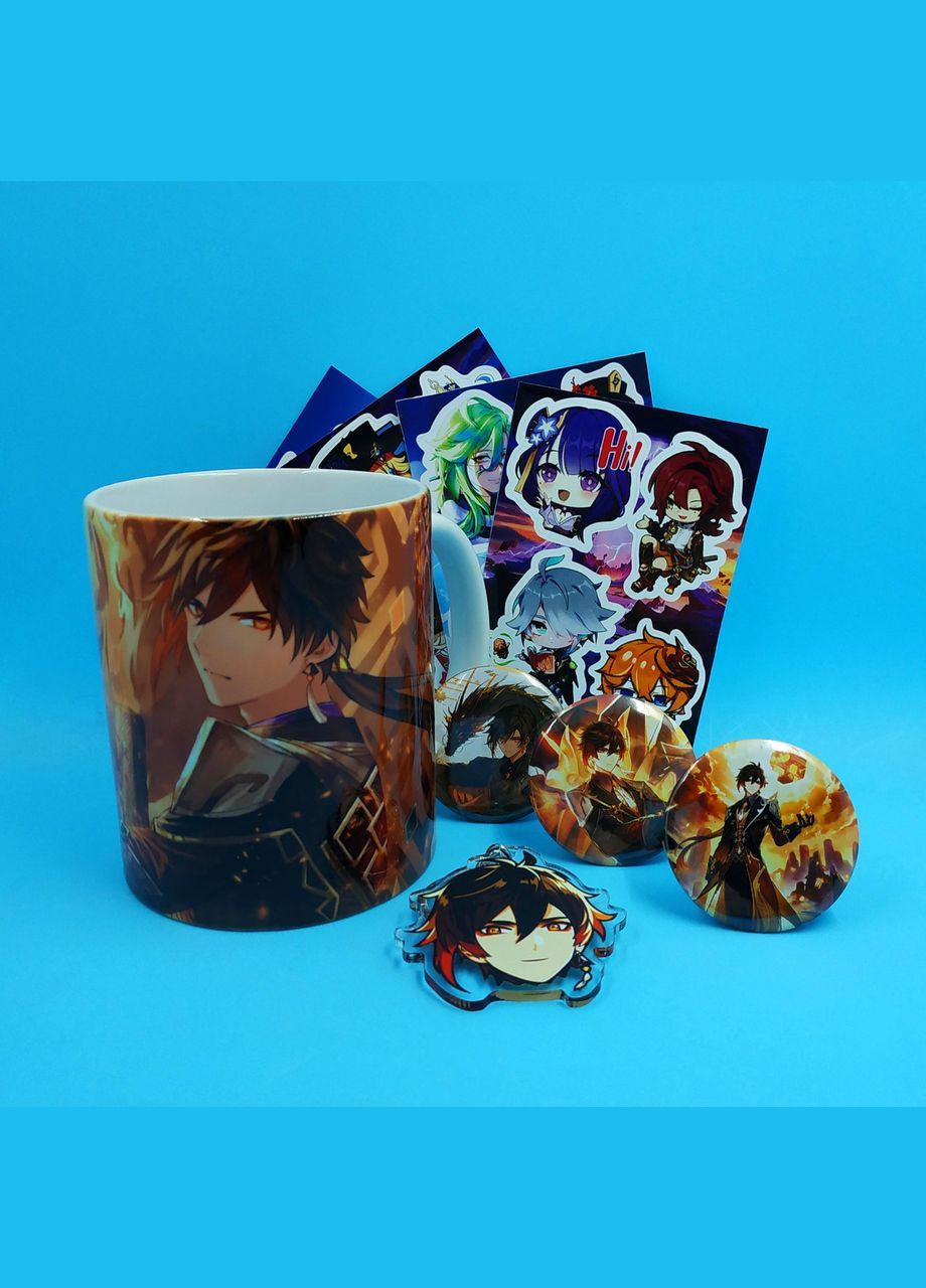 Коллекционный Мини-Бокс Чжун Ли с чашкой из Геншин Импакт No Brand (348357733)