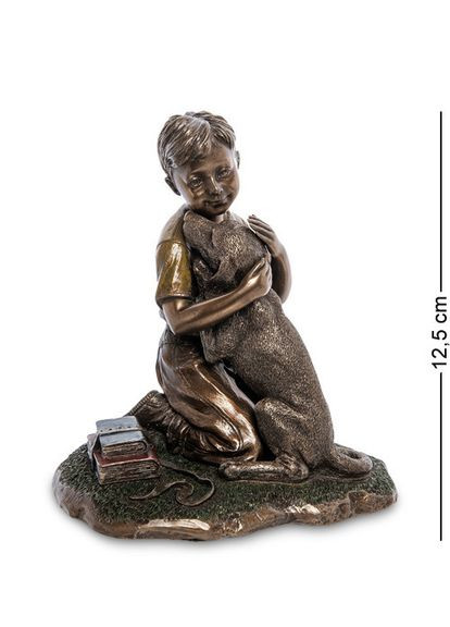 Статуэтка Мальчик с собакой 12,5 см 1906313 полистоун покрытый бронзой Veronese (346530540)