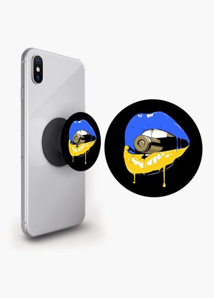 Попсокет держатель для смартфона (Popsockets) Патриотический 3 Черный No Brand (302083147)
