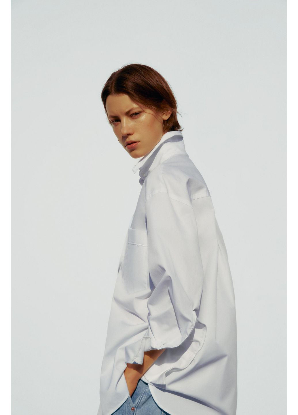 Формована сорочка оверсайз Zara (354816948)