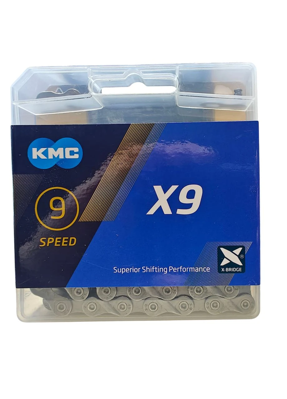 Ланцюг для велосипеда КМС X9 9 швидкостей 116 ланок Gray/Gray KMC (386507803)