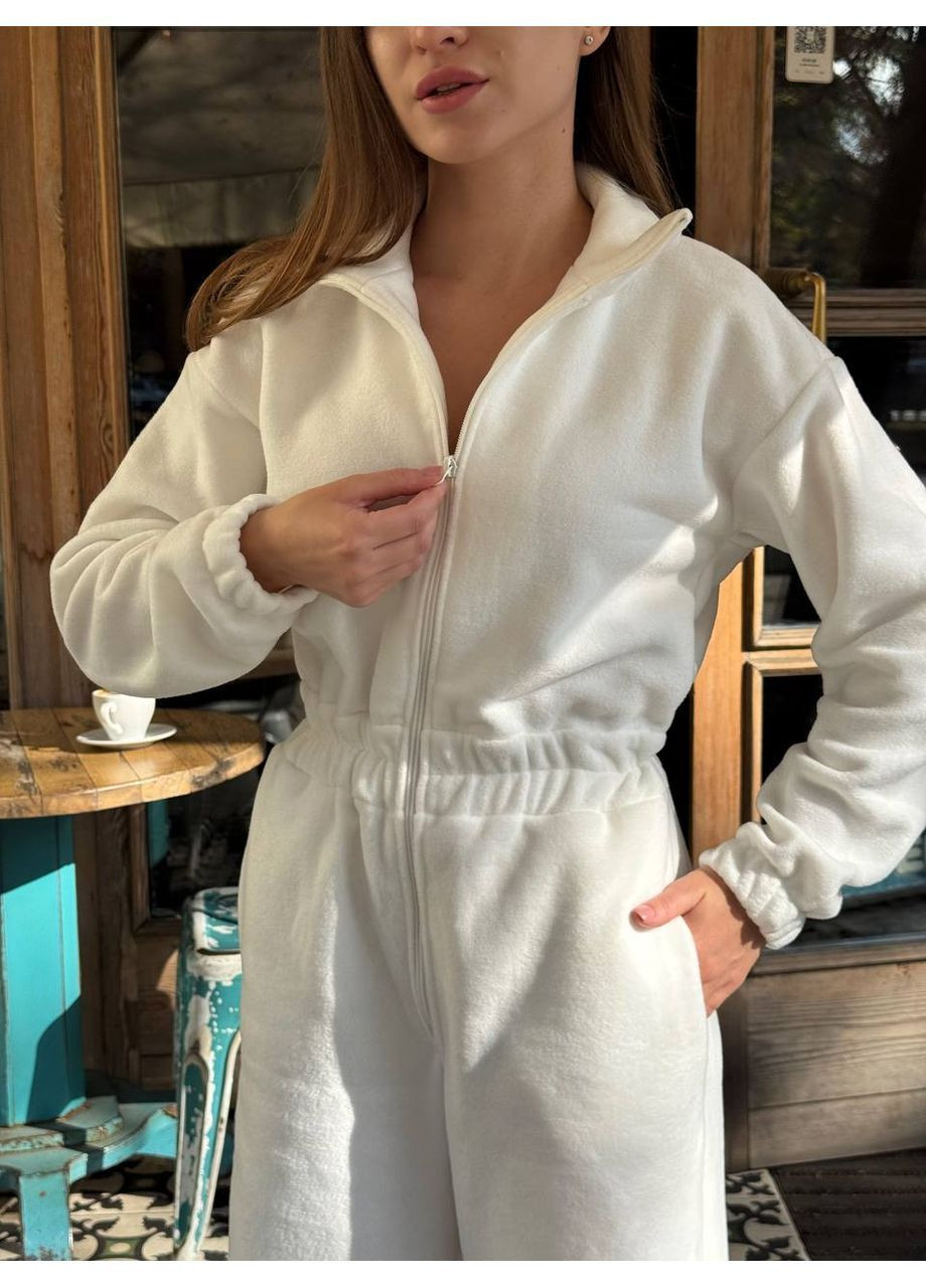 Жіночий комбінезон No Brand комбінезон-брюки молочний кежуал фліс