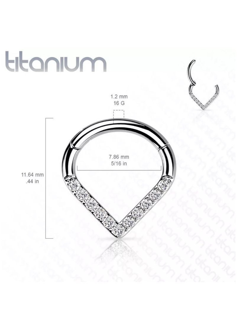 Кільце клікер із титану RHT61-1608-GDC для пірсингу септуму, трагусу, хелікса, брови (1,2мм, 8мм) Spikes (333698426)
