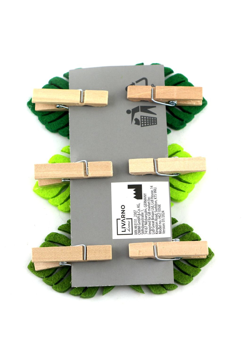 Декоративные прищепки Листочки 6 шт комбинированный Livarno home (331017340)