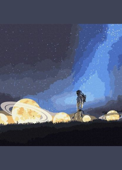 Картина по номерам "Путешествие на Луну" (с красками металлик) ★★★★ Идейка (297443476)