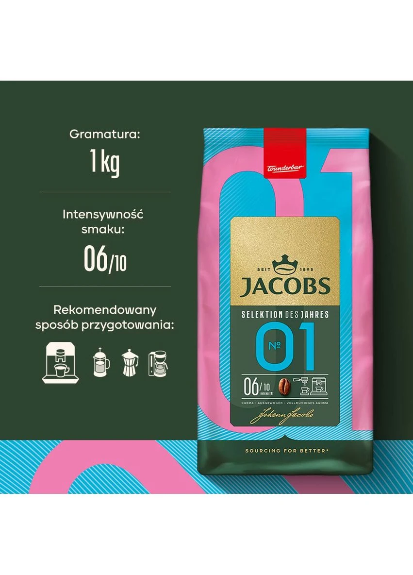Набір кави в зернах Mix 3х1кг ( 2x Crema Intenso 1 кг,1x Selection des Jahres 1 кг) Jacobs (397407825)