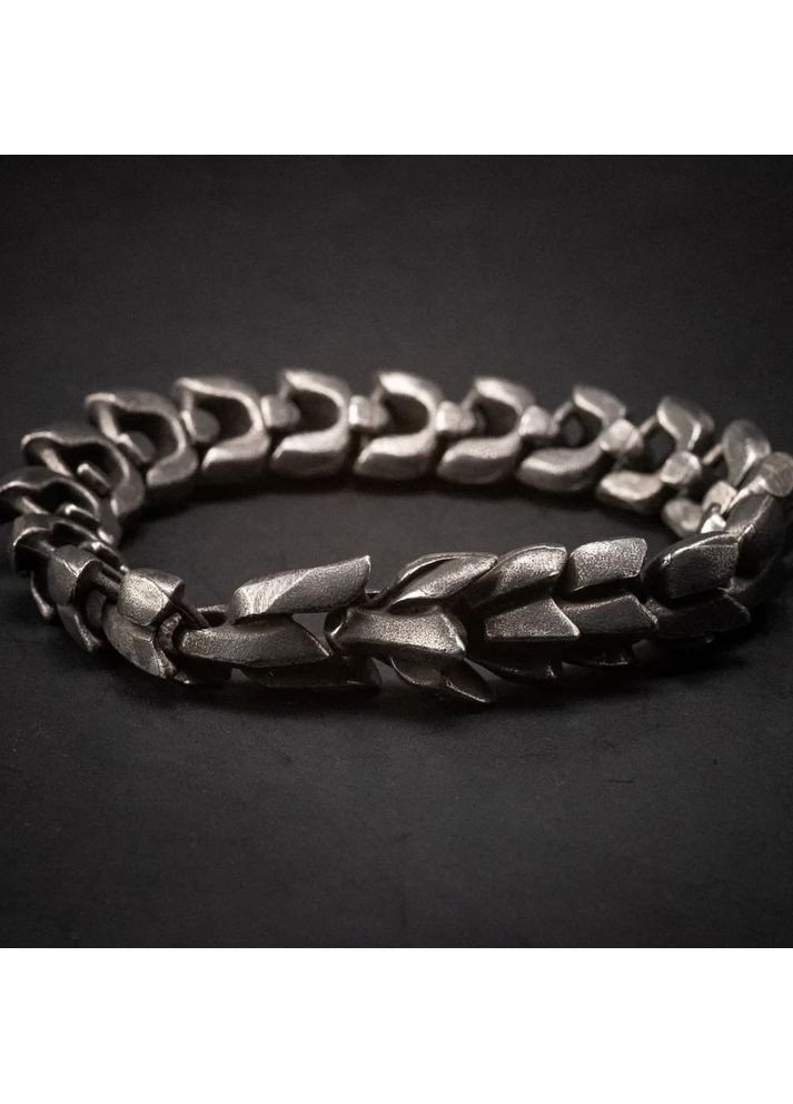 Браслет мужской на руку 21 см серебряный из нержавеющей стали в виде Дракона No Brand (361669540)