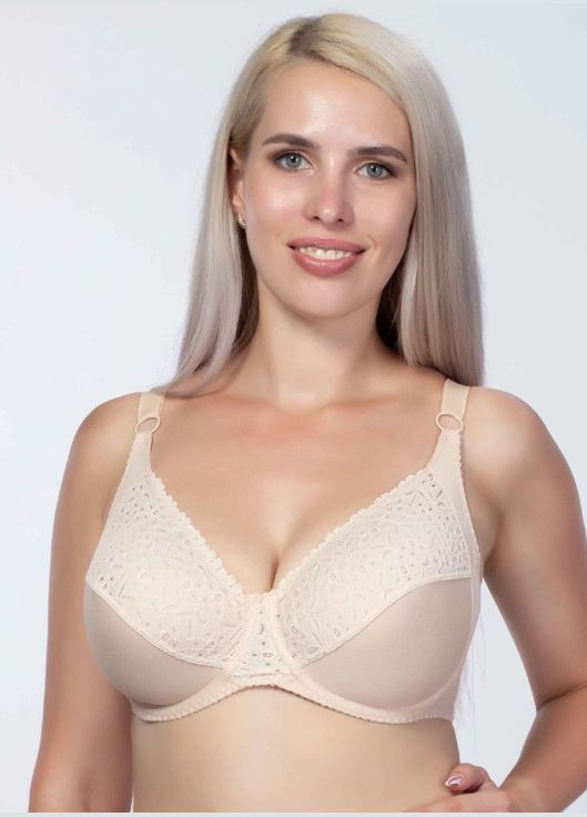 Бежевый бюстгальтер на косточках с мягкой чашкой корректирующий бежевый Еліта с косточками полиамид, эластан