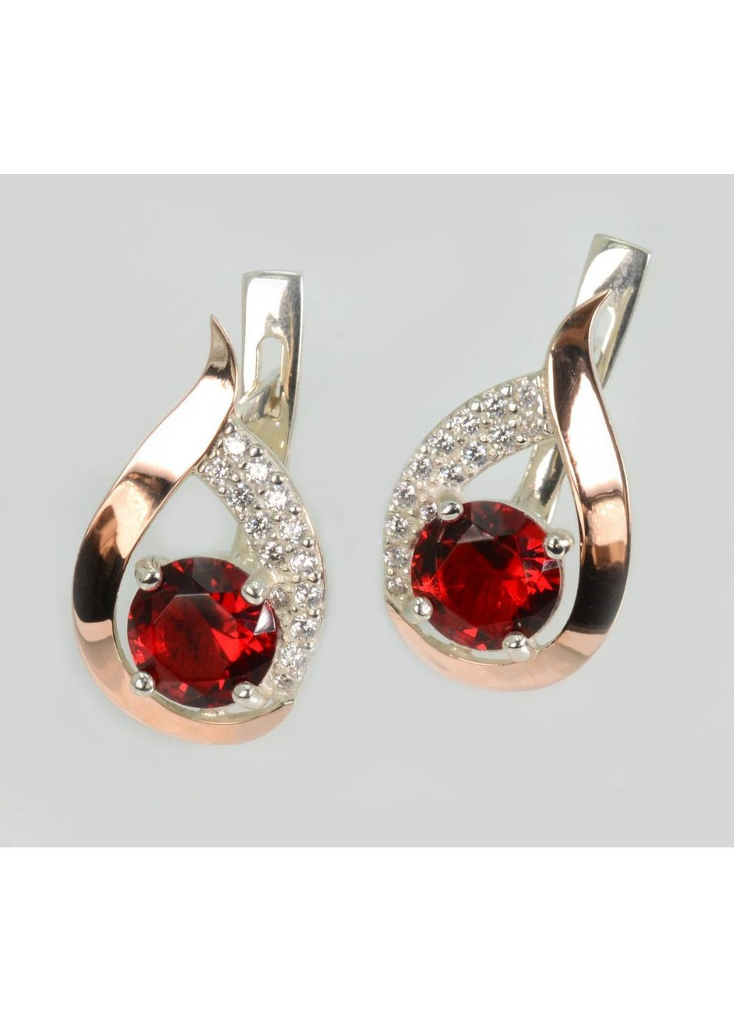 Серебряные серьги с золотыми накладками Silver Style (366813366)