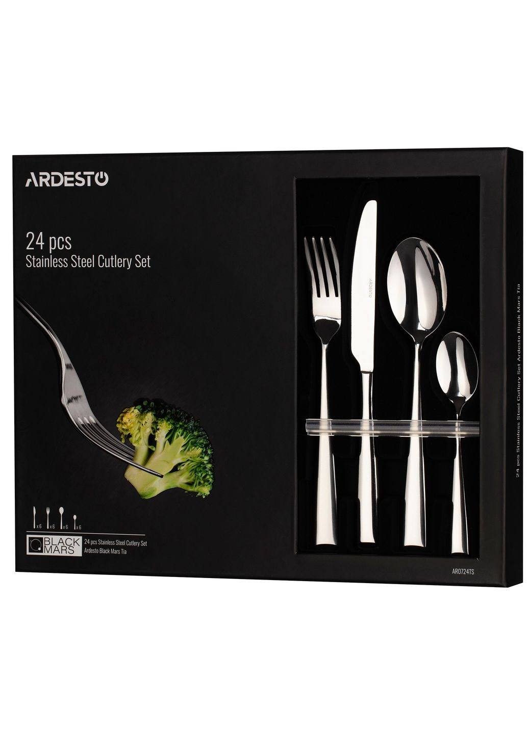 Набор столовых приборов Black Mars Tia, 24 прибора (AR0724TS) Ardesto (360411622)