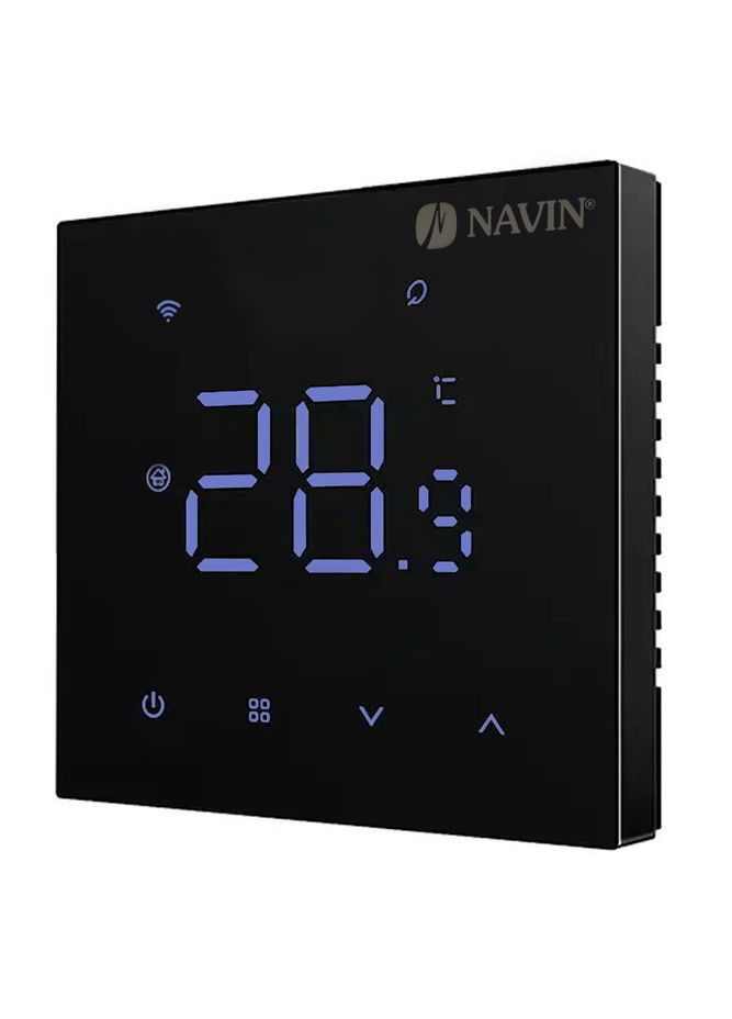 Терморегулятор для теплої підлоги WT410 B-16A з Wi-Fi, чорний з зовнішнім датчиком температури 24-260273-8686 Navin (330823849)