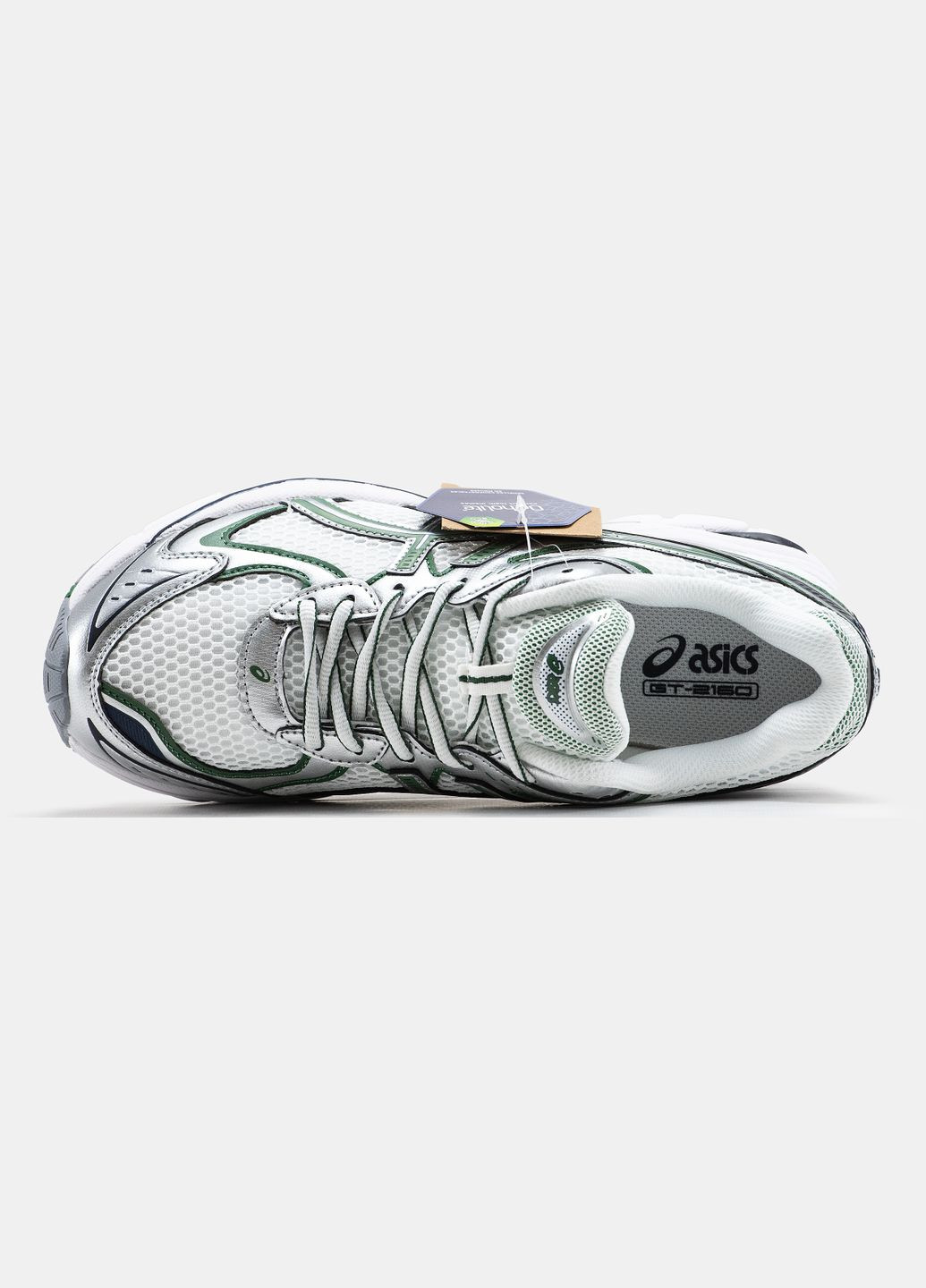 Белые демисезонные кроссовки мужские и женские asics gt-2160 white gray green | асикс gt-2160 белые серые зеленые No Brand