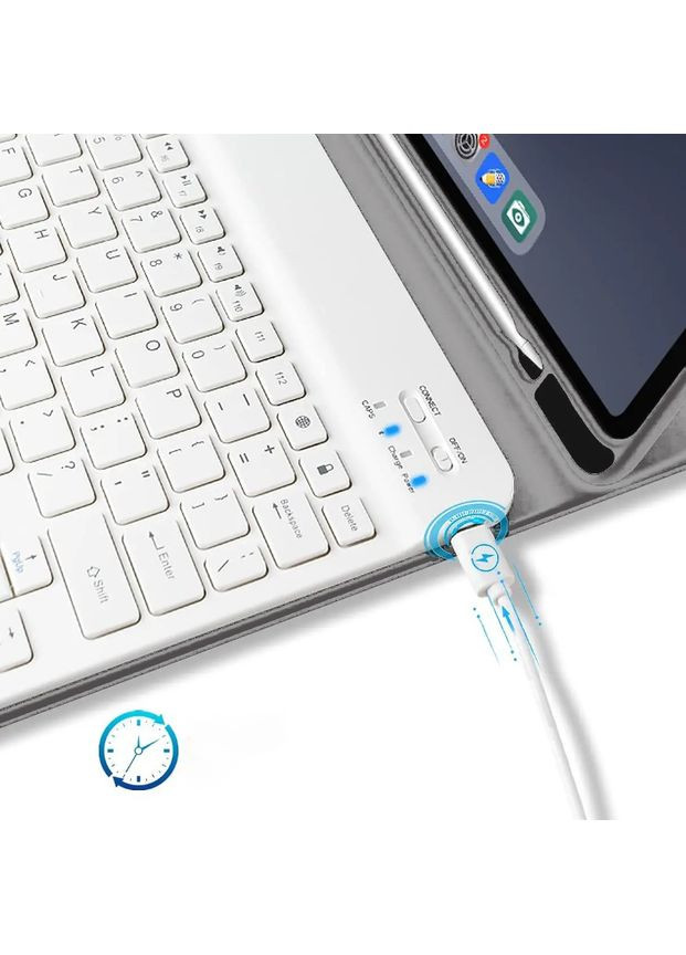 Чохол-книжка з бездротовою клавіатурою для Apple iPad Pro 13" M4 2024 Gray BeCover (360417283)