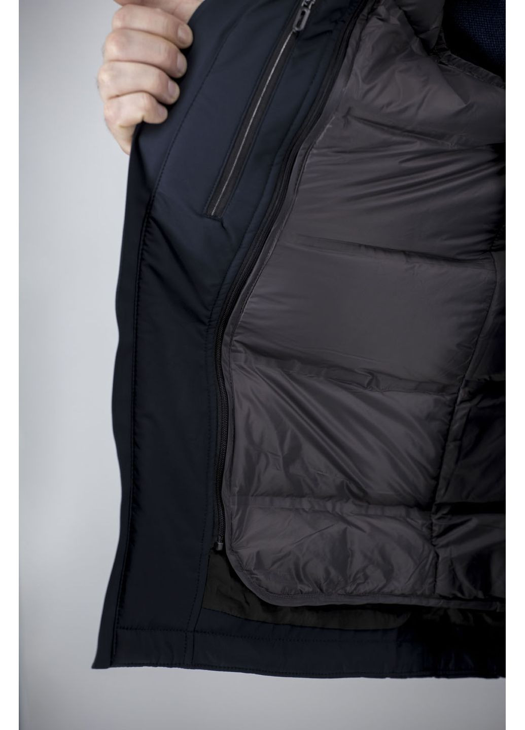 Темно-синя демісезонна чоловіча куртка темносиня з качиним пухом для осені-зими-весни city class (темносиній, ), 107364 No Brand