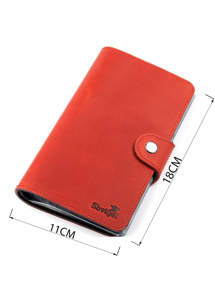 Візитниця велика 13907 шкіряна Червона Shvigel (329148884)