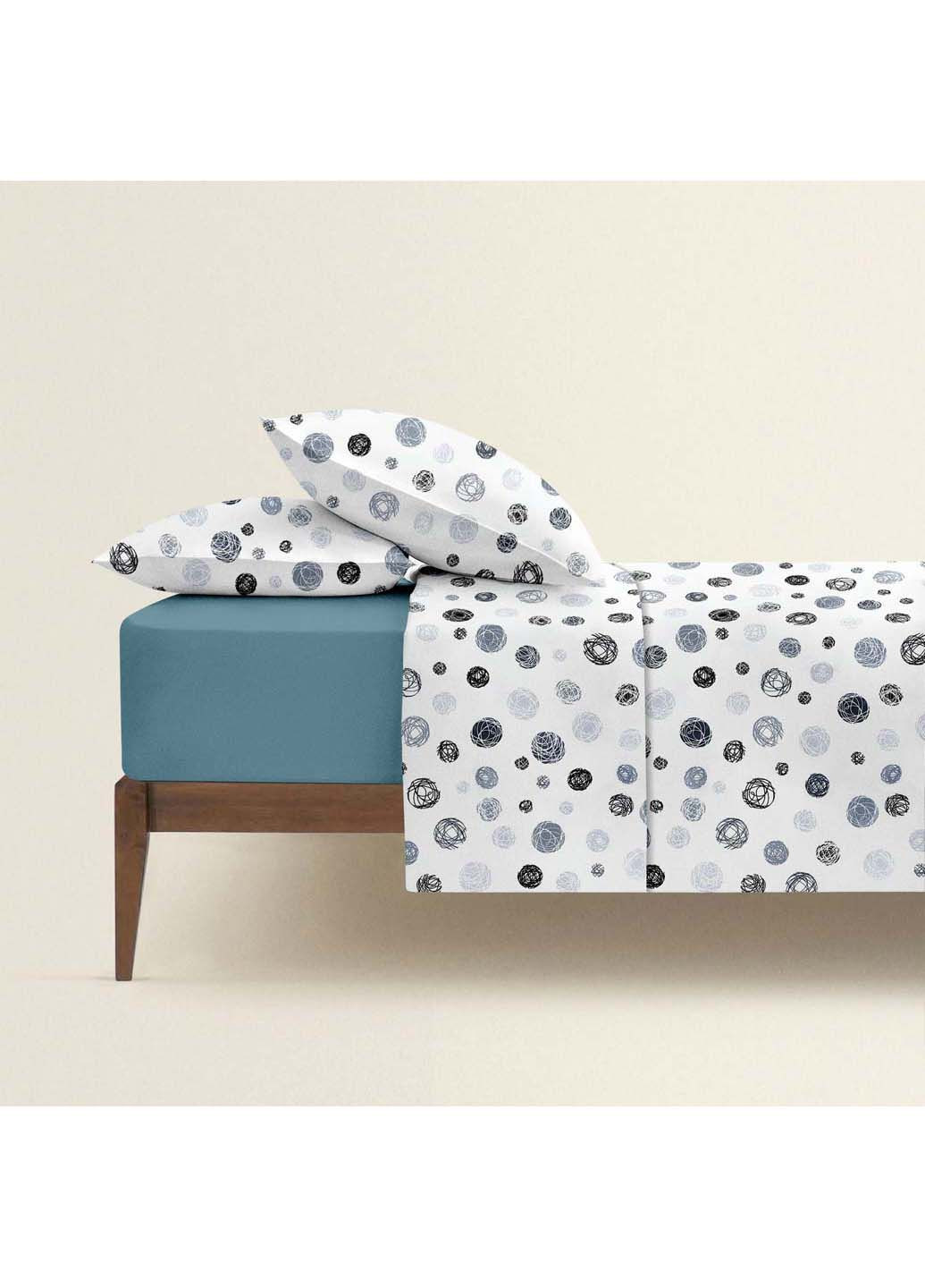 Євро постіль з простирадлом на гумці Yarn Balls CS2 200х220 см Cosas (307386609)