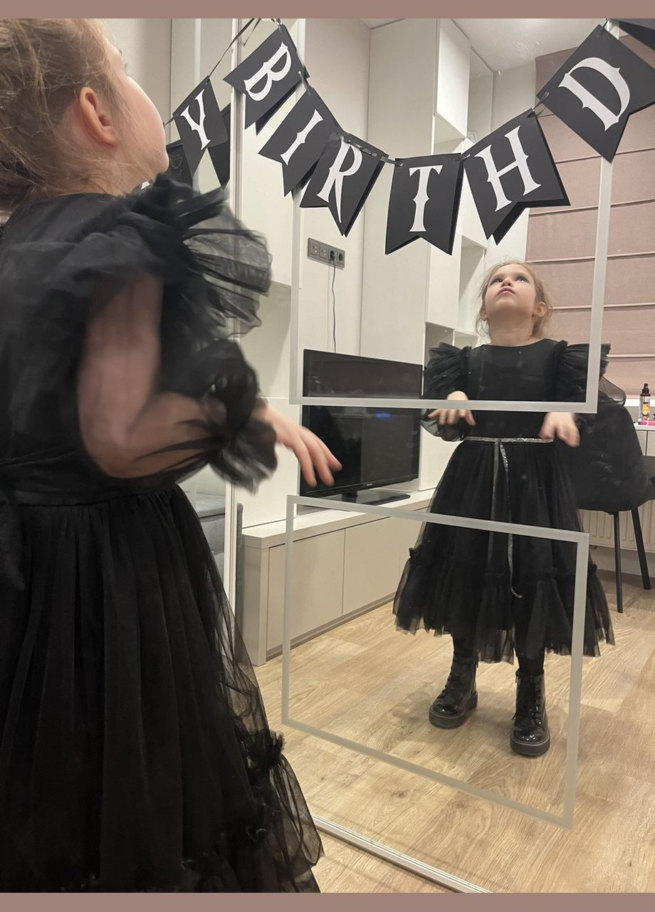 Чёрное платье праздничное черное для девочки венздей, венсдей, wednesday No Brand (359472955)