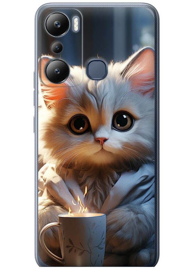 Силіконовий чохол 'Білий кіт' для Endorphone Infinix Hot 20i (265399189)