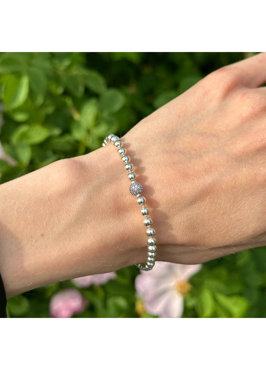 Серебряные серьги с бриллиантами "Бисер и Pavé" Пандора 598342CZ Kabluchka (355346172)