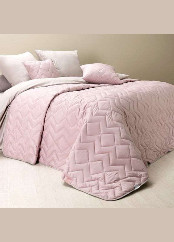 Покривало Стиль Izzi двостороннє пудра/світло-сірий 240*260 IDEIA (288046336)