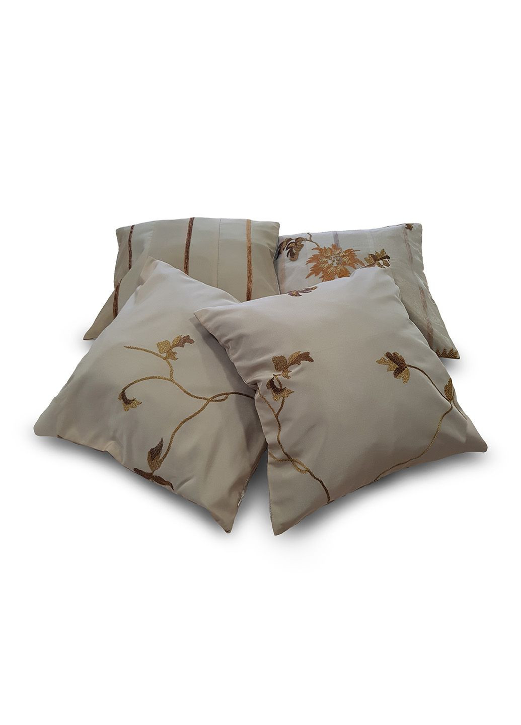 Комплект декоративних подушок Plant 40х40см 4шт бежеві (п_0399) Firanka Flowers (311281315)