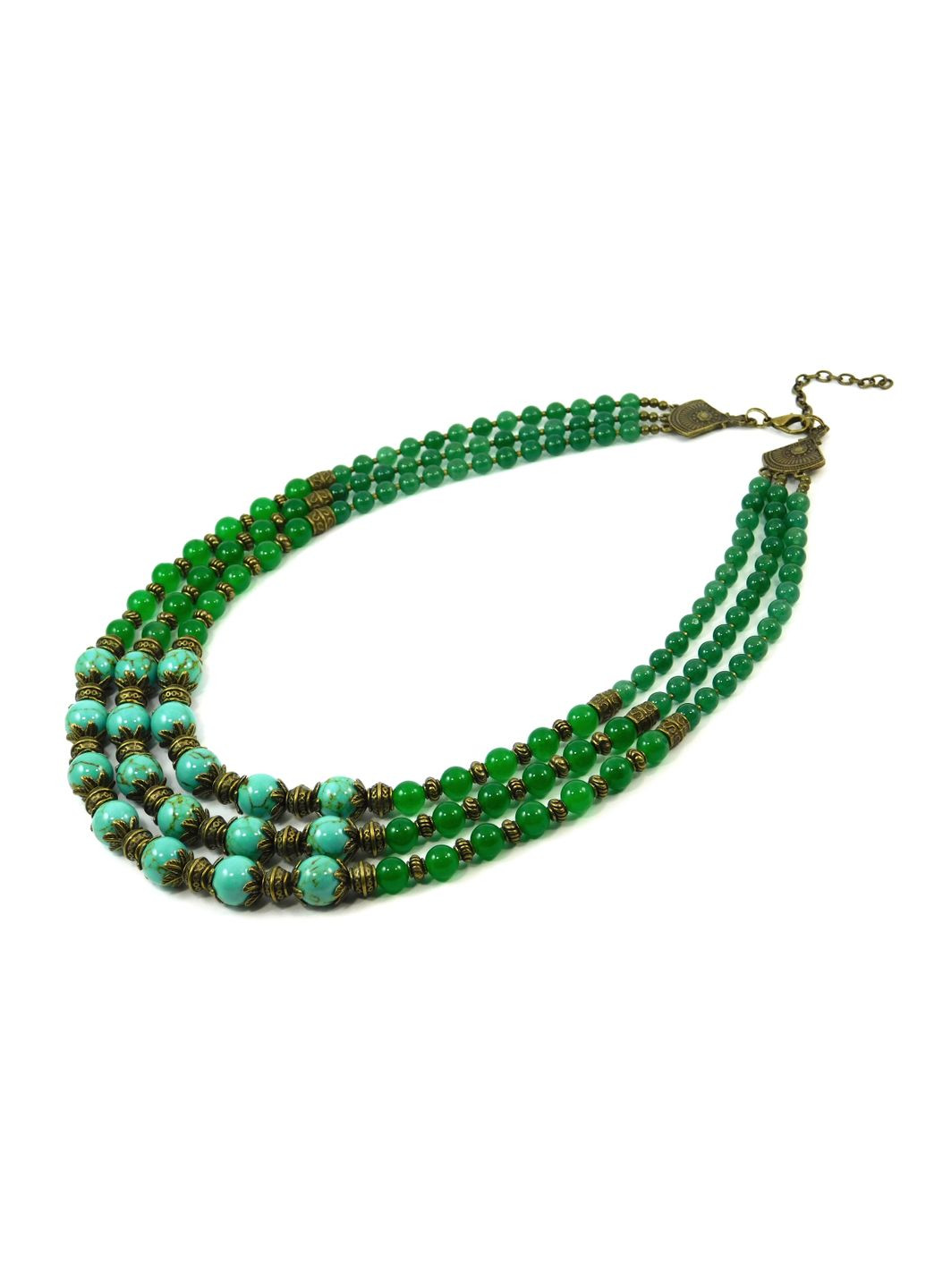 Бусы "Санта Лючия 2" Хризопраз, Бирюза Fursa fashion (322314814)