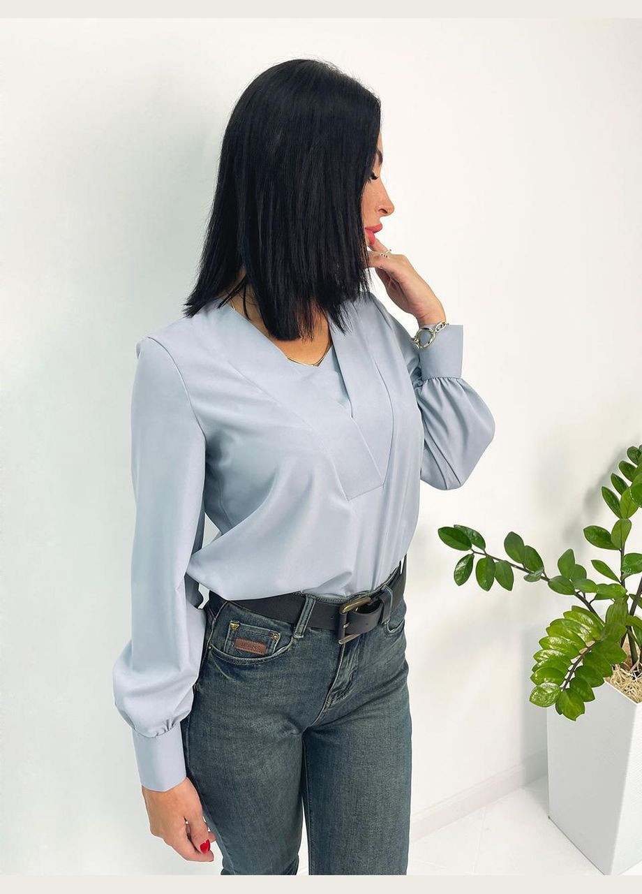 Сіра жіноча блуза з довгим рукавом Fashion Girl