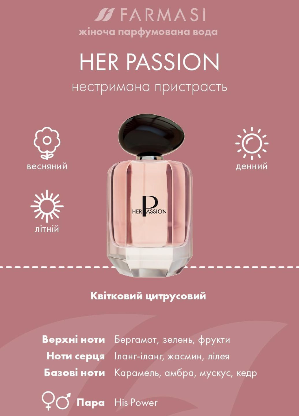 Женская парфюмерная вода Her Passion 60 мл Farmasi (282934768)