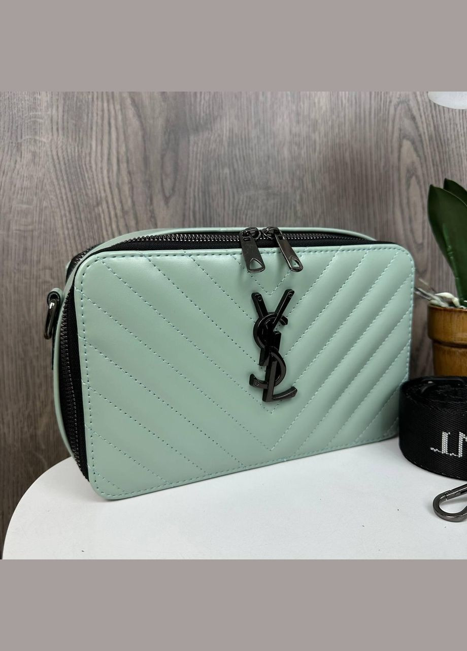 Стильная женская мини сумочка каркасная стеганная Мятный No Brand (298997562)