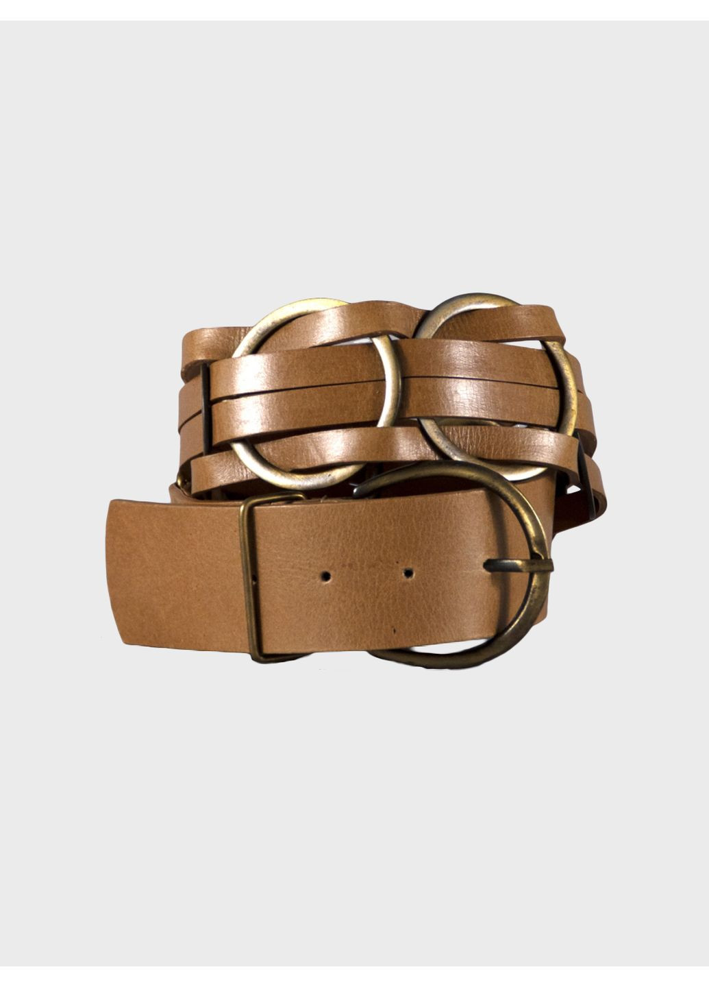 Женский кожаный широкий ремень S-33 Коричневый Manufac (363261822)