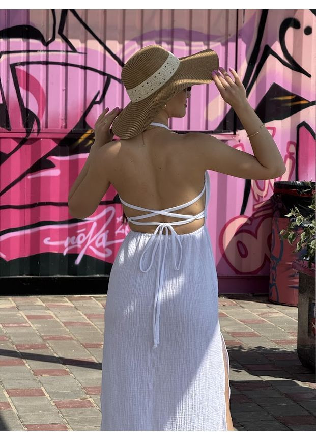 Белое платье из муслина длинное No Brand