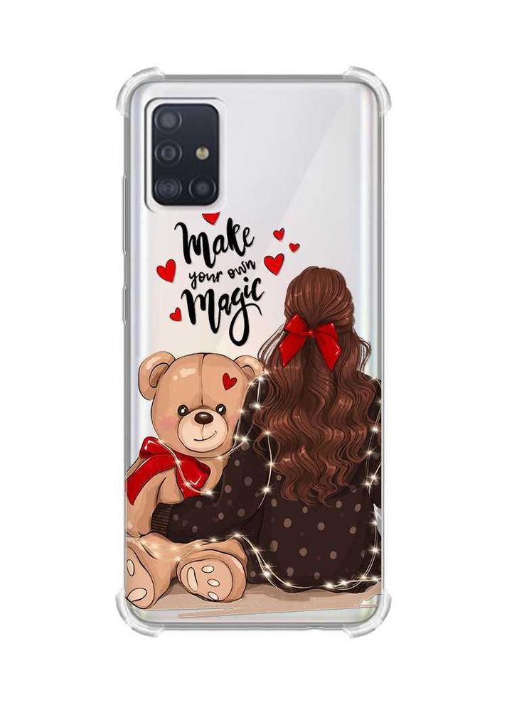 Чохол з потовщеними кутами на Samsung Galaxy A71 / A715 Дівчина з ведмедиком (принт 188) Creative (359490748)