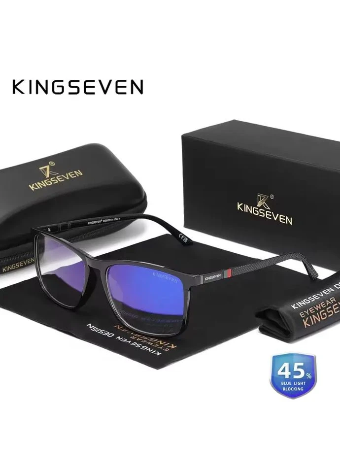 Очки компьютерные Blue Blocker 45% для мужчин и женщин 7365 Bright Black F1 KINGSEVEN (400260526)