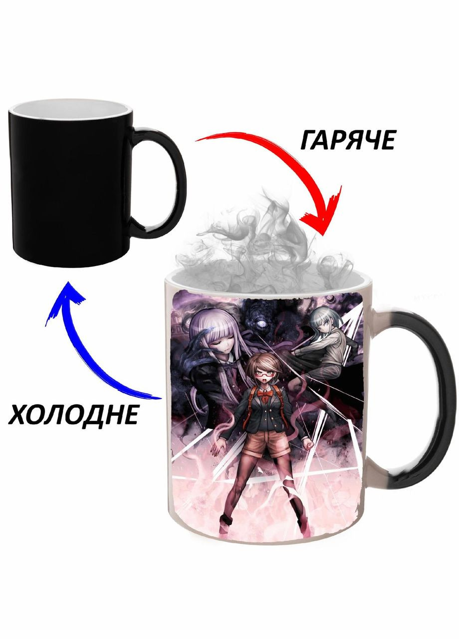 Чашка хамелон Данганромпа Аниме #015 (кружка, чашка) Черная 330 мл No Brand (323472495)