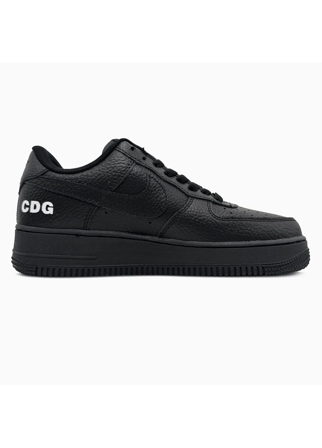 Чорні кросівки чоловічі nike air force 1 low comme des garçon black | найк еір форс 1 гарсон чорні демісезон No Brand
