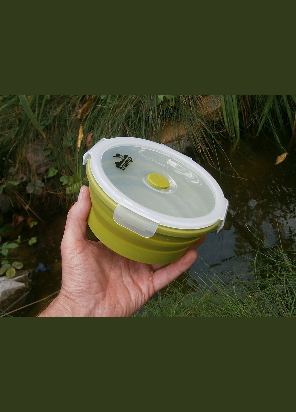 Складной контейнер с крышкой защелкой TRC-087-olive (800ml) Tramp (302391672)
