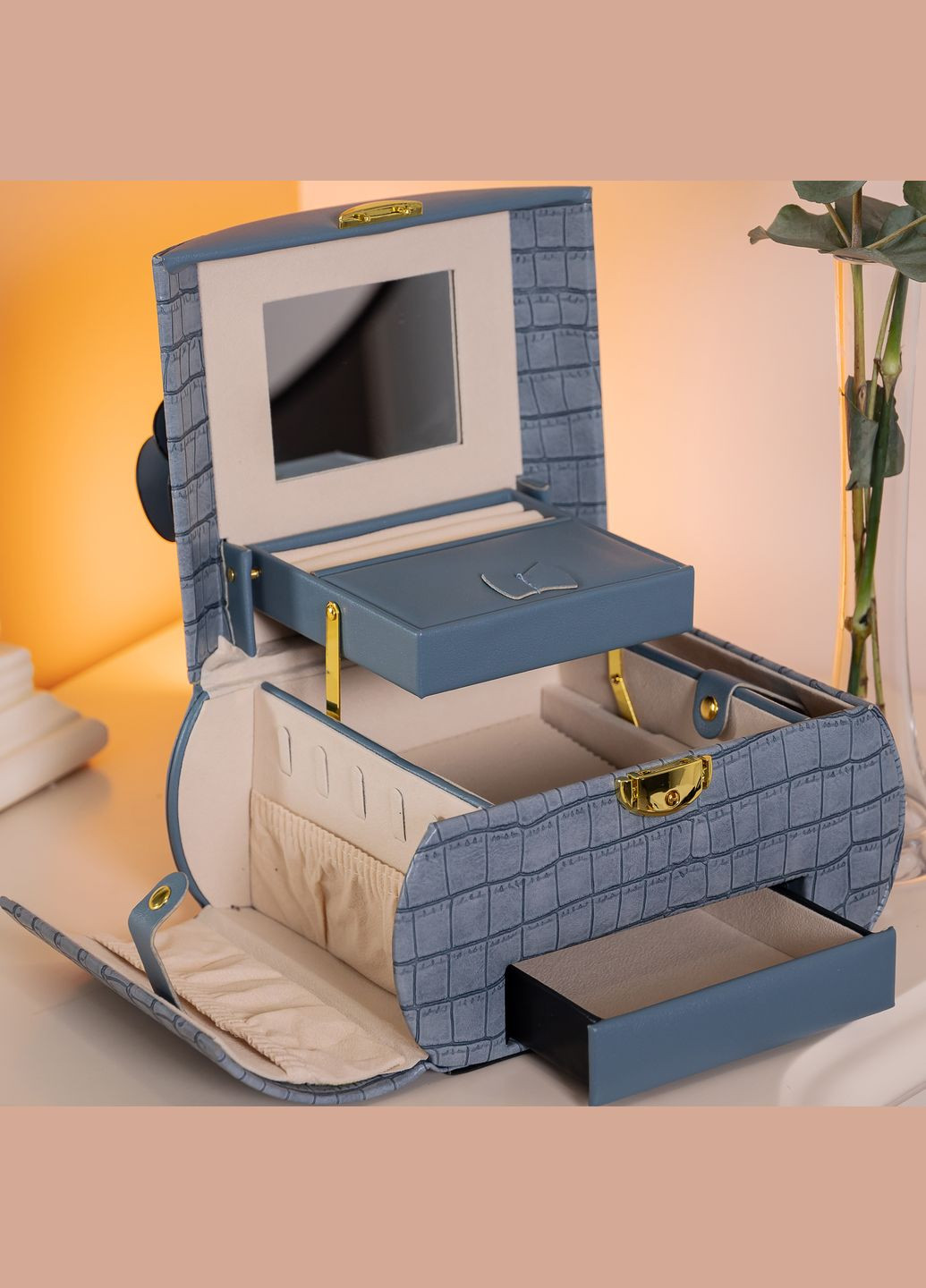 Кейс-органайзер для прикрас із защіпкою 24х17х18 см, Yiwu (328602908)