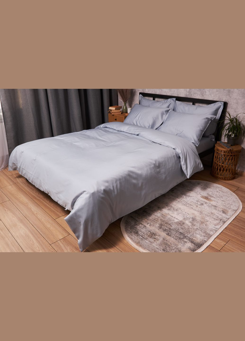 Комплект постельного белья Satin Premium евро 200х220 наволочки 4х70х70 (MS-820003864) Moon&Star Skyline (288043197)