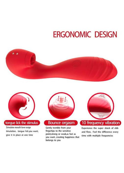 Вибратор точки G и клитора 3-в-1 с 30 режимами вибрации 21 см фуксия Swan (366887807)