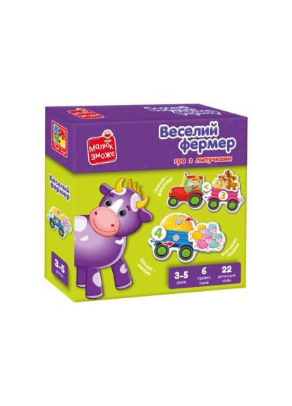 Гра розвиваюча з липучками Веселий фермер VT2100-13 shop (4820234766956) Vladi toys (366425558)