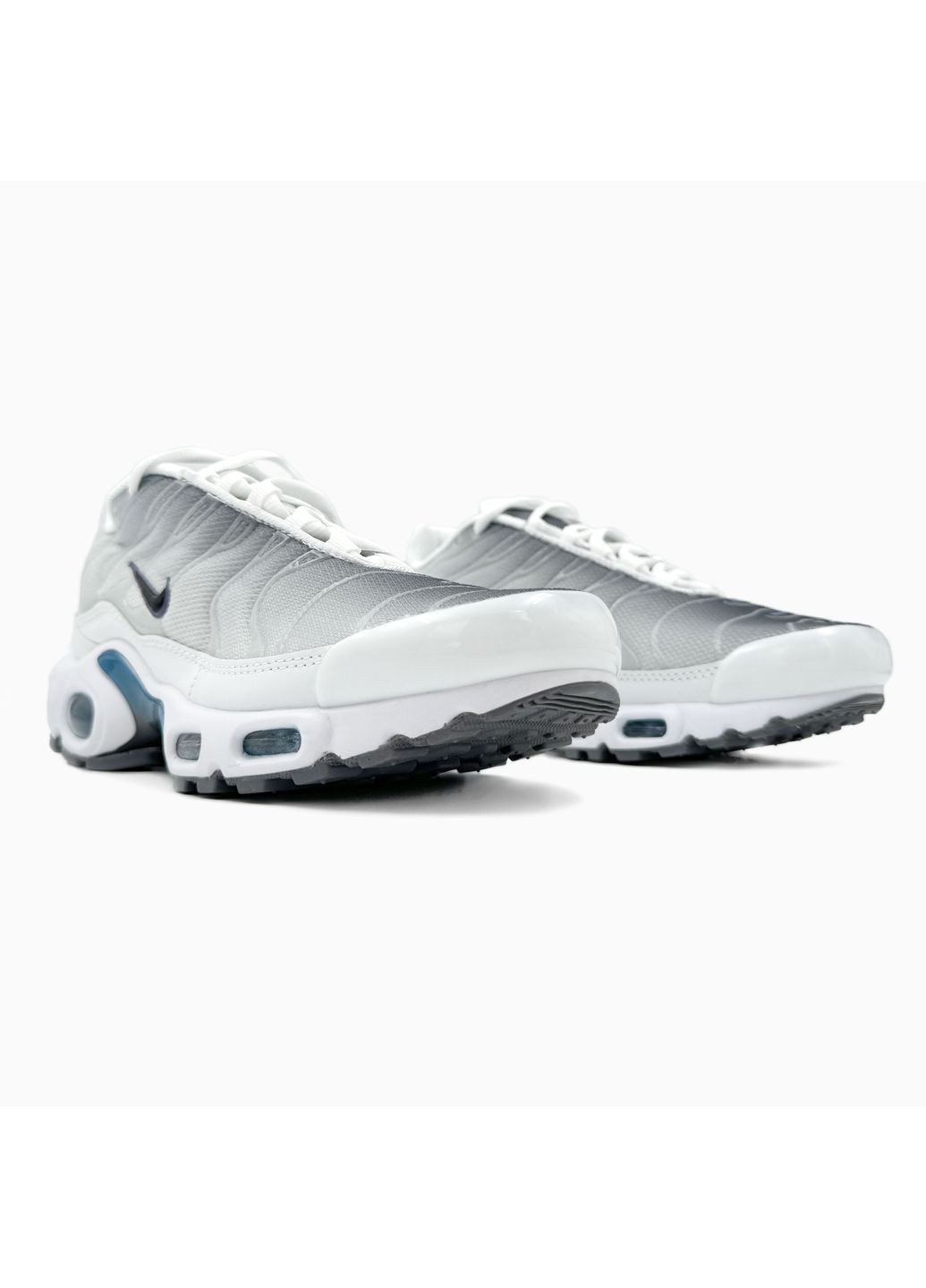 Сірі Осінні кросівки чоловічі nike air max tn plus grey / white / blue найк аір макс тн плюс No Brand