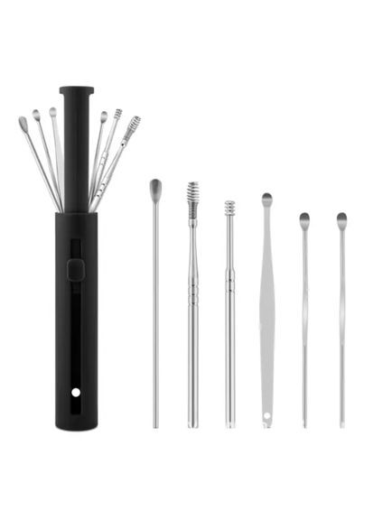 Багаторазові інструменти для чищення вух, 6 шт в кейсі No Brand (316462655)