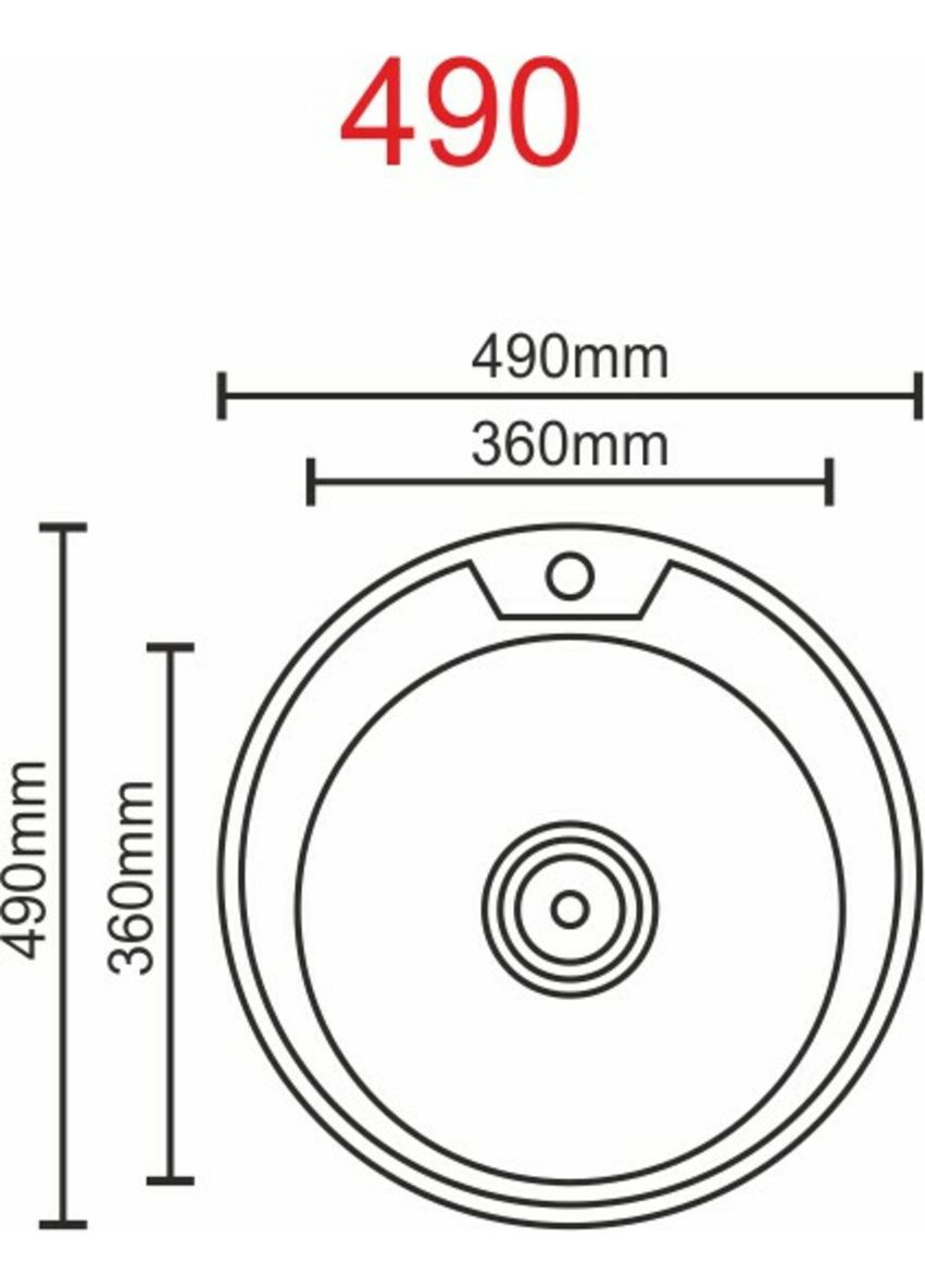 Кухонная мойка из нержавеющей стали ДЕКОР 490 (0,8/180 мм) Valeso (336937584)