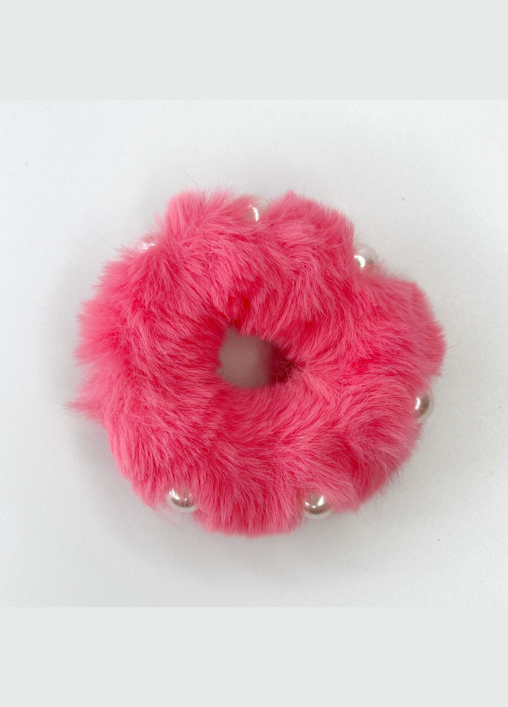 Резинка для волос Меховая с жемчужинами по кругу 7 см Finding (330777267)