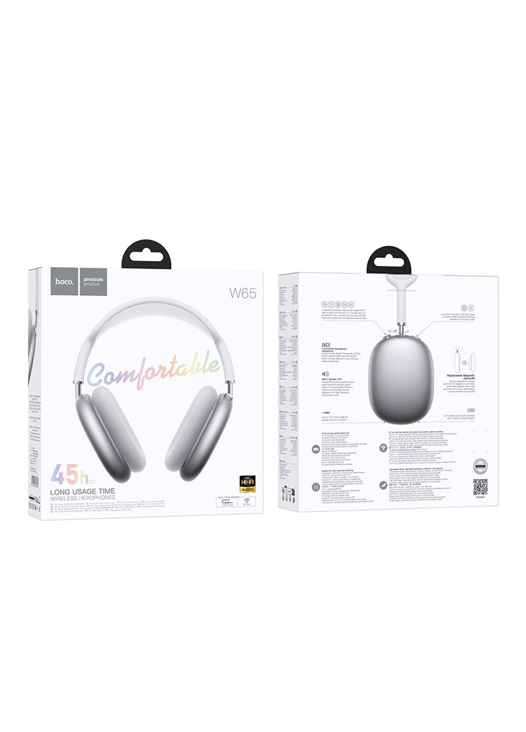 Бездротова Стерео Гарнітура W65 Сталевий Hoco (337993941)